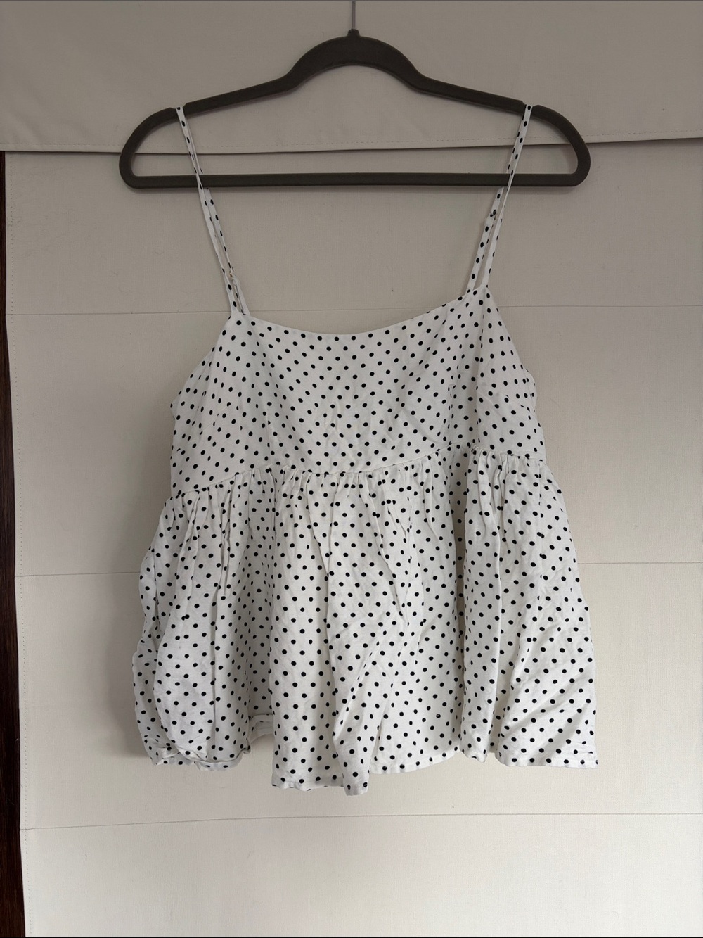 Kate Spade X Target Black & White Polka Dot Spaghetti-Strap Babydoll Camisole